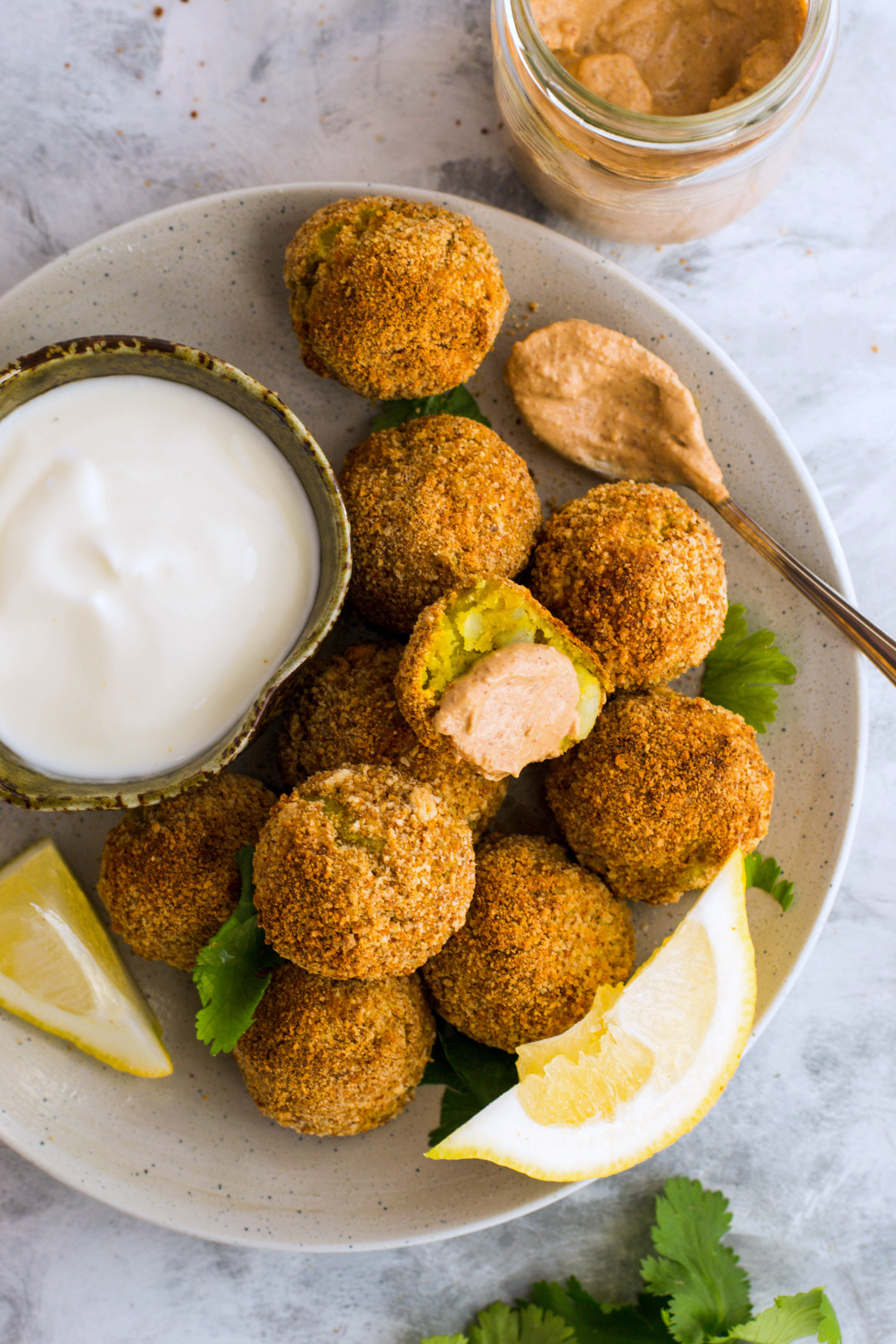 Vegetarian meatballs made with leftover boiled potatoes