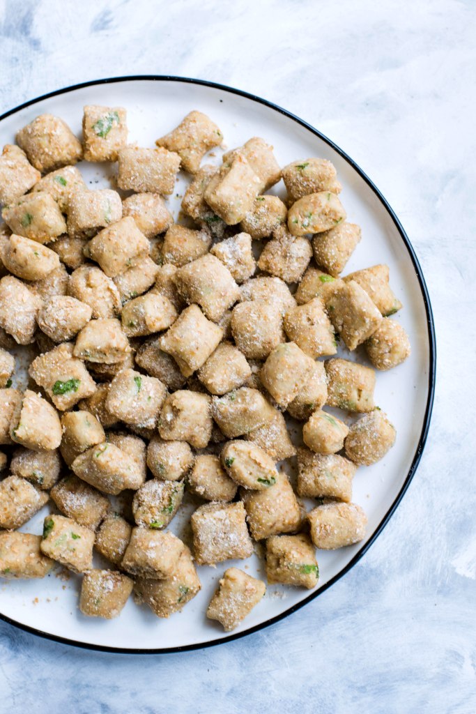 Gnocchi di pane (bread gnocchi) with mint