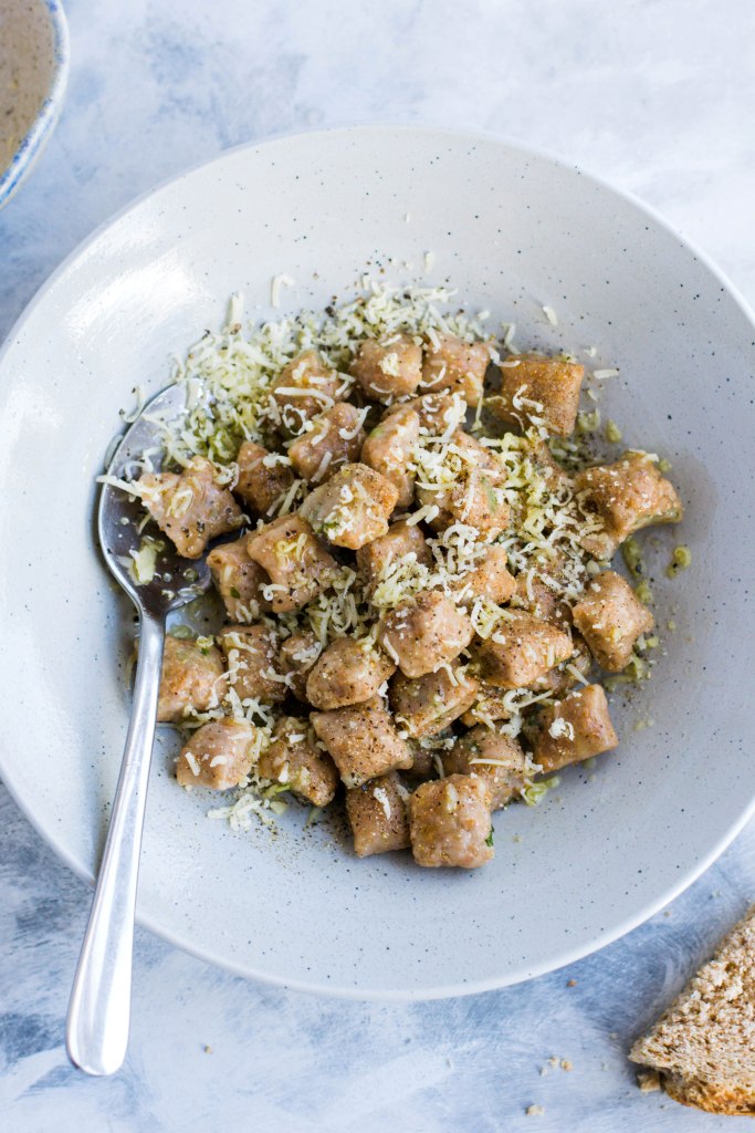 Gnocchi di pane (bread gnocchi) with mint