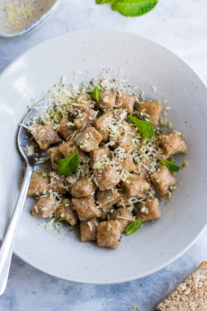 Gnocchi di pane (bread gnocchi) with mint