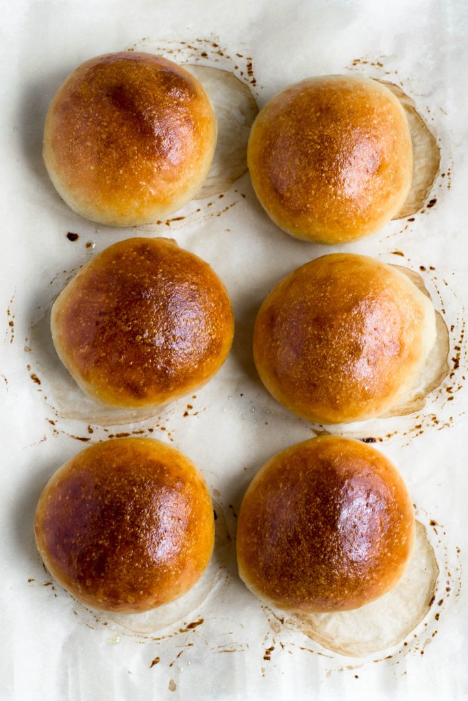 Homemade soft brioche burger buns