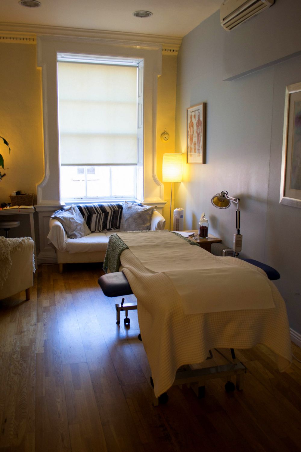 Empty treatment room for massage therapy. Dublin brand photography by Chiara Gianelli