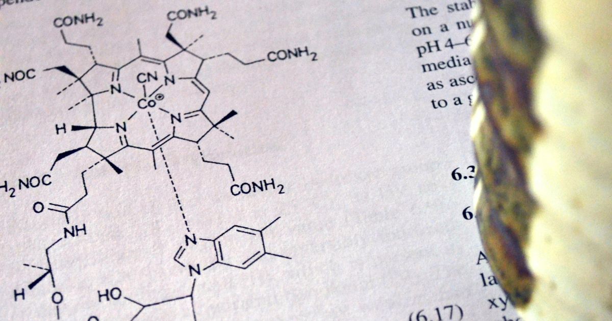 Decorative photo of a molecule on a book